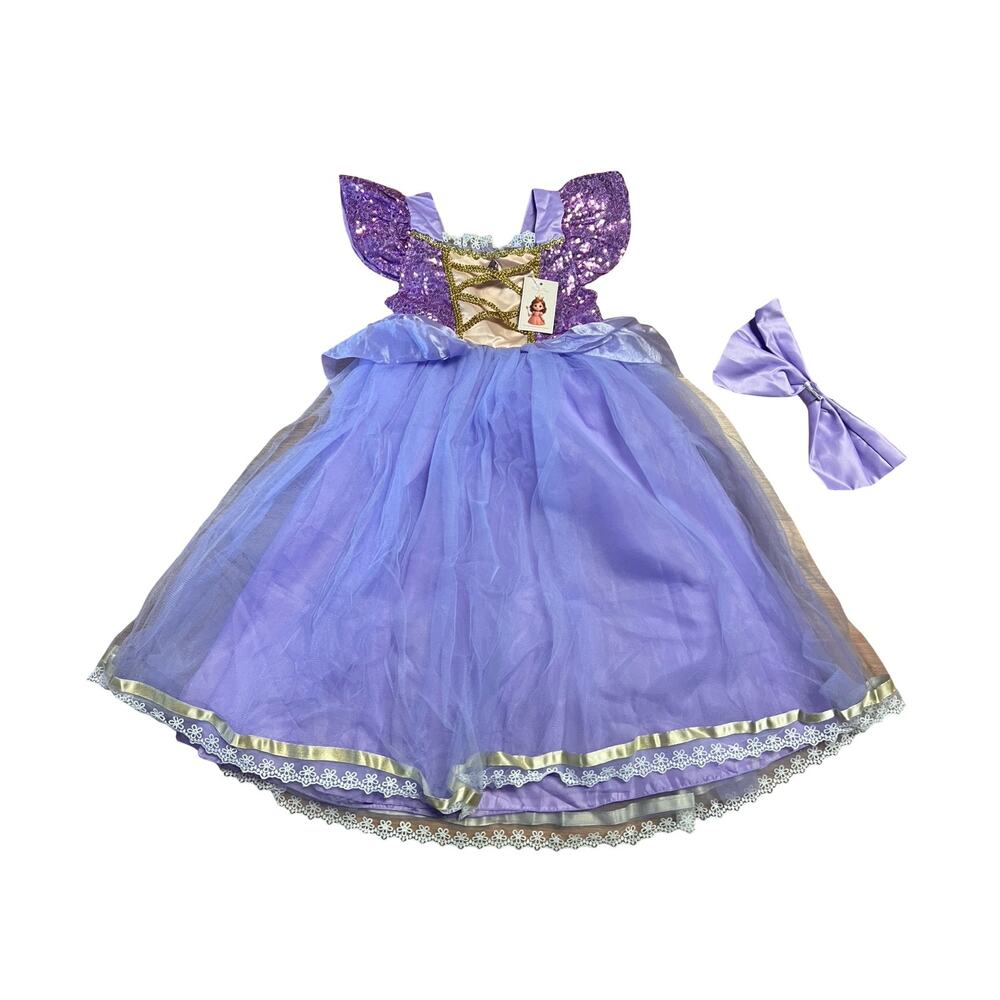 Magic Tree Kids Girls 5-6Y Princess Costume Dress Purple Lavender Sequins NWT